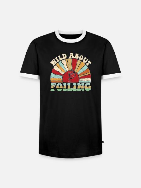 Wild about Foiling - retro sunset - Männer Kontrast-T-Shirt - Schwarz/Weiß