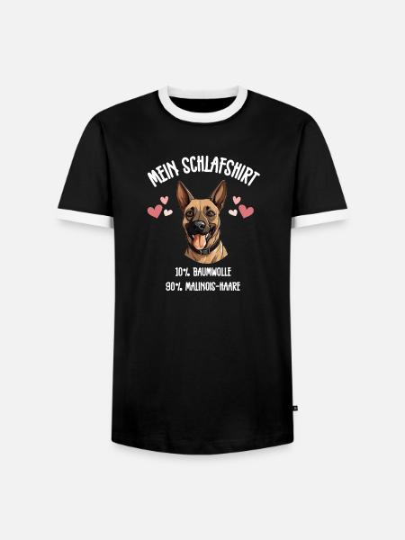 Malinois Herzen Schlafshirt Diensthund - Männer Kontrast-T-Shirt - Schwarz/Weiß