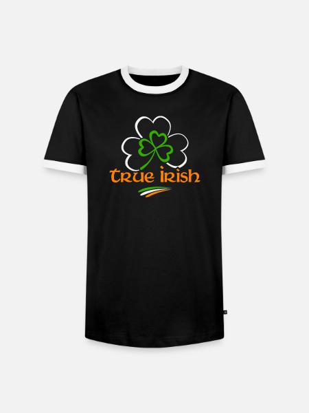 True Irish - Männer Kontrast-T-Shirt - Schwarz/Weiß