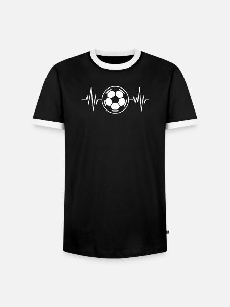 Fußball Herzschlag Herzschlag Herzschlag - Männer Kontrast-T-Shirt - Schwarz/Weiß