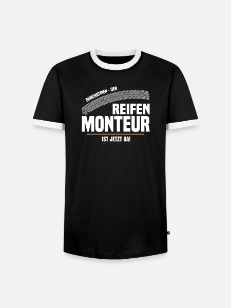 Der Reifenmonteur - Männer Kontrast-T-Shirt - Schwarz/Weiß