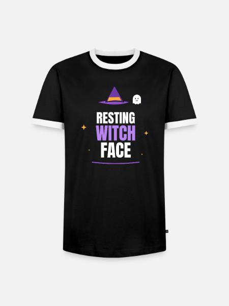 Grafisches T-Shirt mit Ruhehexengesicht - Männer Kontrast-T-Shirt - Schwarz/Weiß