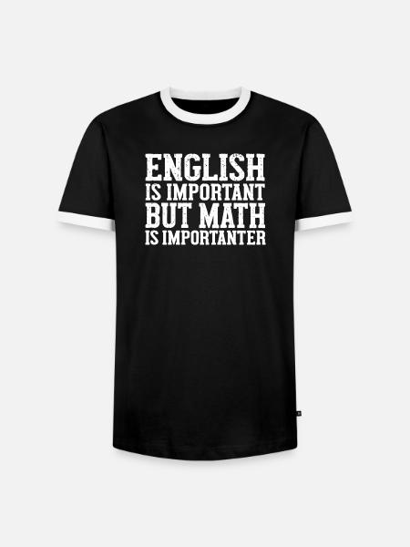 Lustiger Englischlehrer Grammatik-Zeichensetzungsschüler - Männer Kontrast-T-Shirt - Schwarz/Weiß