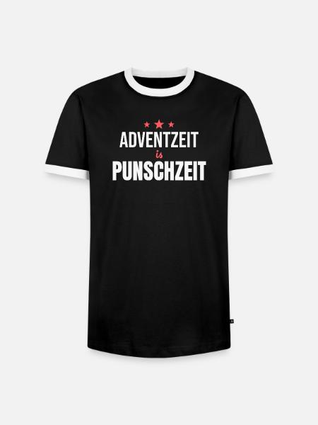 Adventzeit is Punschzeit – Lustiges Dialekt-Shirt - Männer Kontrast-T-Shirt - Schwarz/Weiß