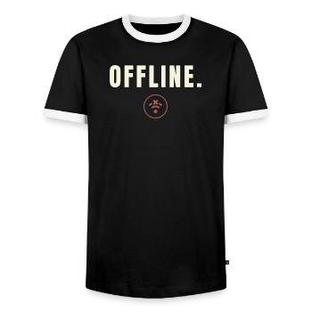HORS-LIGNE. Design Minimaliste Digital Detox Success Design - T-shirt contrasté Homme - noir/blanc - Devant - AI Model Female 172 light (172cm) & AI Model Male 178 light (178cm)