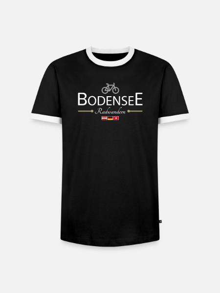 Bodensee Radwandern - Männer Kontrast-T-Shirt - Schwarz/Weiß