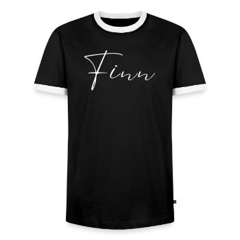 Finn Name T-Shirt Geschenk Für Männer - Männer Kontrast-T-Shirt - Schwarz/Weiß - Vorne - AI Model Female 172 light (172cm) & AI Model Male 178 light (178cm)