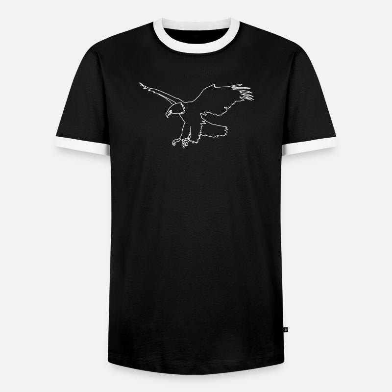 Eagle lineart - Men's Ringer Shirt - black/white