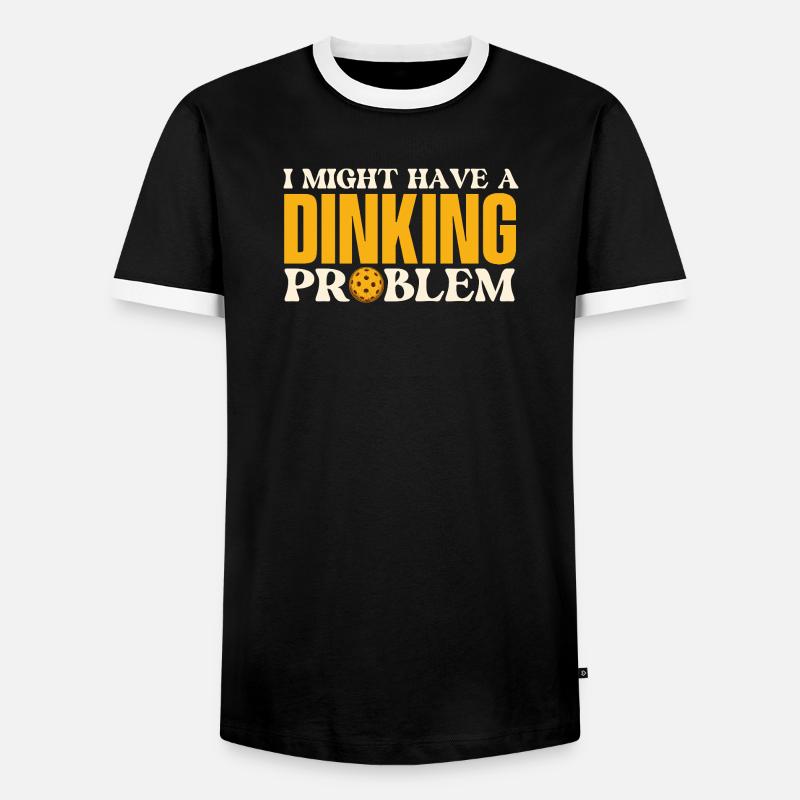 Dinking Problem Pickleball Player - Men's Ringer Shirt - black/white