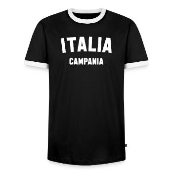 CAMPANIA Kampanien Italy Italien - Männer Kontrast-T-Shirt - Schwarz/Weiß - Vorne - AI Model Female 172 light (172cm) & AI Model Male 178 light (178cm)