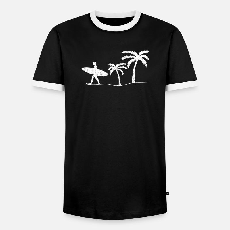 Surfer Surfing - Men's Ringer Shirt - black/white