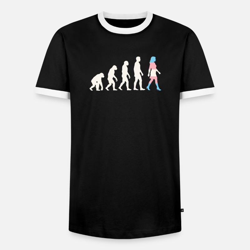 LGBTQ-Pride-Monat – Trans-Evolution - Männer Kontrast-T-Shirt - Schwarz/Weiß