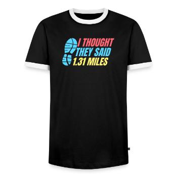 Course à pied : ils ont dit 1,31 mile coureur de marathon - T-shirt contrasté Homme - noir/blanc - Devant - AI Model Female 172 light (172cm) & AI Model Male 178 light (178cm)