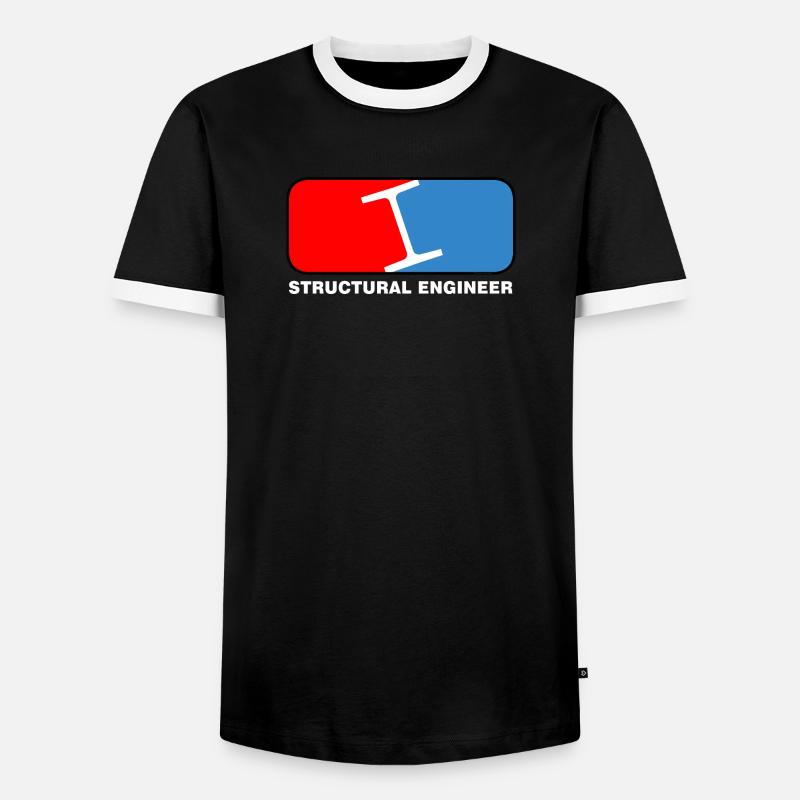 Structural Engineer League White Text - Men's Ringer Shirt - black/white