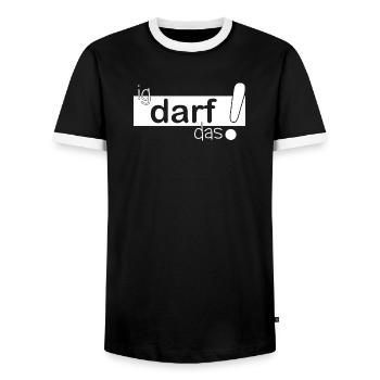ig darf das! - Männer Kontrast-T-Shirt - Schwarz/Weiß - Vorne - AI Model Female 172 light (172cm) & AI Model Male 178 light (178cm)