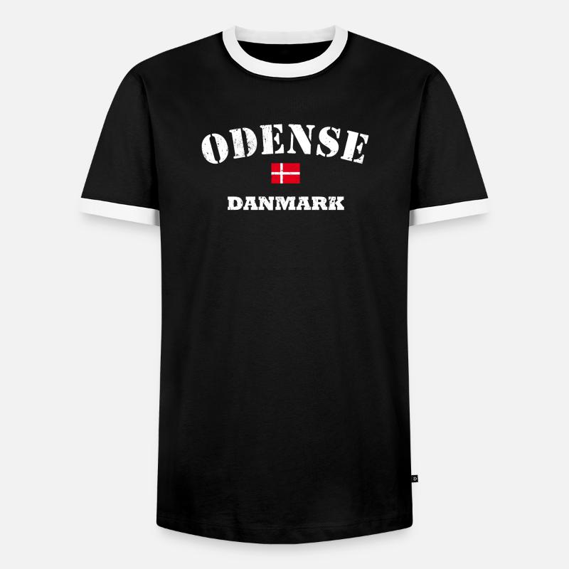 Odense Danmark - Männer Kontrast-T-Shirt - Schwarz/Weiß