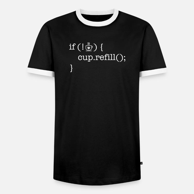 Coffee code lover software developer programmer - Men's Ringer Shirt - black/white