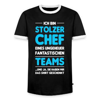 Stolzer Chef Geschenk - Männer Kontrast-T-Shirt - Schwarz/Weiß - Vorne - AI Model Female 172 light (172cm) & AI Model Male 178 light (178cm)