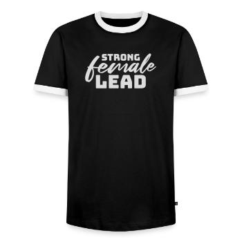 Strong Female Lead Feminism Empowerment Women - Men's Ringer Shirt - black/white - Front - AI Model Female 172 light (172cm) & AI Model Male 178 light (178cm)