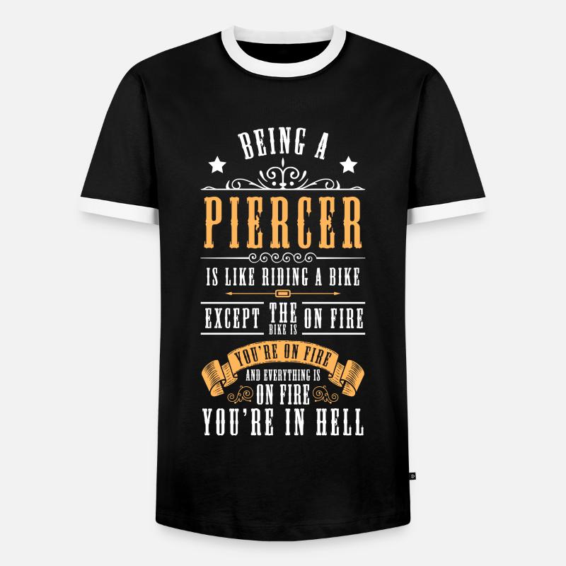 Beruf Arbeit Piercingstudio - Männer Kontrast-T-Shirt - Schwarz/Weiß