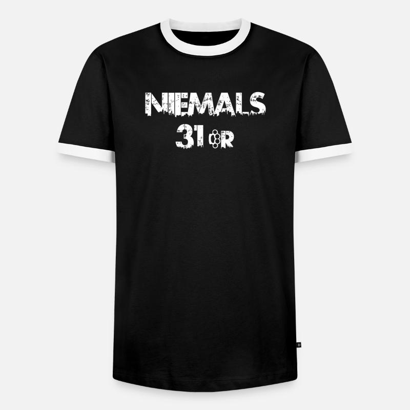 Never 31 - Men's Ringer Shirt - black/white