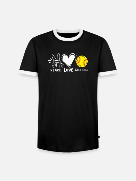Softball-Spieler Softball - Männer Kontrast-T-Shirt - Schwarz/Weiß