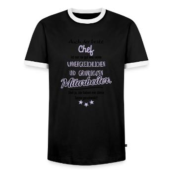 bester Chef grandiose Mitarbeiter - Männer Kontrast-T-Shirt - Schwarz/Weiß - Vorne - AI Model Female 172 light (172cm) & AI Model Male 178 light (178cm)