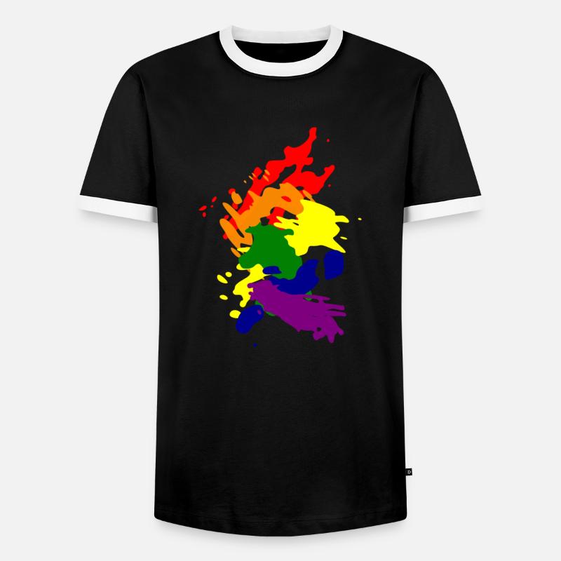 regenbogen - Men's Ringer Shirt - black/white