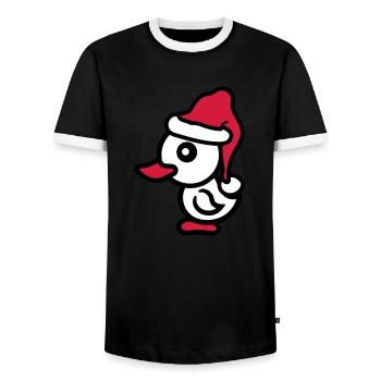 Noël Noël Père Noël Salutations d'hiver - T-shirt contrasté Homme - noir/blanc - Devant - AI Model Female 172 light (172cm) & AI Model Male 178 light (178cm)