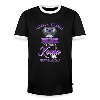 Always be yourself unless you can be a Koala Motto - Men's Ringer Shirt - black/white - Front - AI Model Female 172 light (172cm) & AI Model Male 178 light (178cm)