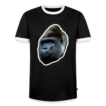 Gorilla cool simple - T-shirt contrasté Homme - noir/blanc - Devant - AI Model Female 172 light (172cm) & AI Model Male 178 light (178cm)