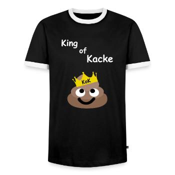 King of Kacke - Männer Kontrast-T-Shirt - Schwarz/Weiß - Vorne - AI Model Female 172 light (172cm) & AI Model Male 178 light (178cm)
