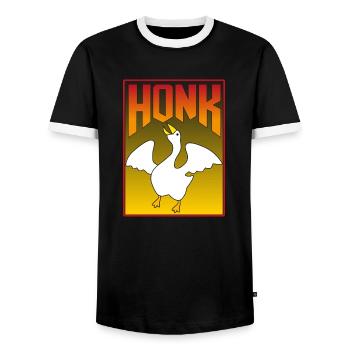 Hupen! - Männer Kontrast-T-Shirt - Schwarz/Weiß - Vorne - AI Model Female 172 light (172cm) & AI Model Male 178 light (178cm)