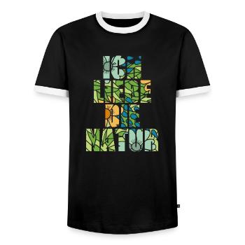 Ich liebe die Natur - Männer Kontrast-T-Shirt - Schwarz/Weiß - Vorne - AI Model Female 172 light (172cm) & AI Model Male 178 light (178cm)