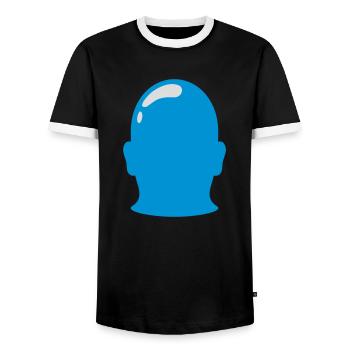 Symbol Bald Head Outline Silhouette - Men's Ringer Shirt - black/white - Front - AI Model Female 172 light (172cm) & AI Model Male 178 light (178cm)