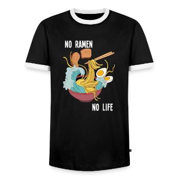 Kein Ramen Kein Leben Japanische Nudeln Anime Ramen Geschenk - Männer Kontrast-T-Shirt - Schwarz/Weiß - Vorne - AI Model Female 172 light (172cm) & AI Model Male 178 light (178cm)