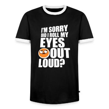 Je suis désolé ai-je levé les yeux au ciel blague drôle - T-shirt contrasté Homme - noir/blanc - Devant - AI Model Female 172 light (172cm) & AI Model Male 178 light (178cm)