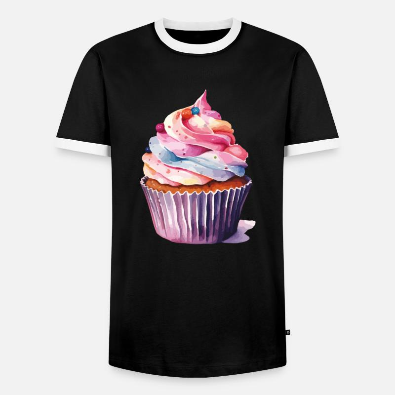 Cupcake 2 - Men's Ringer Shirt - black/white