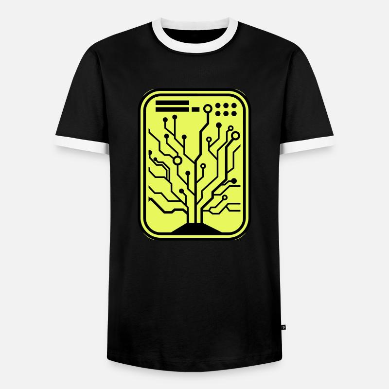 micro chip - Männer Kontrast-T-Shirt - Schwarz/Weiß