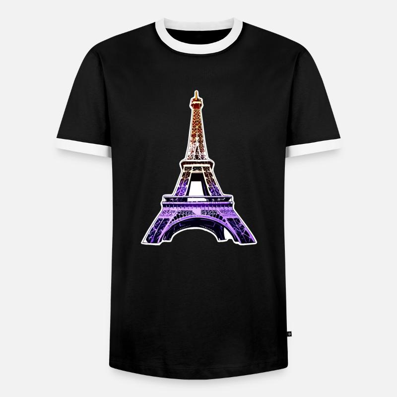 Eiffelturm #10 - Männer Kontrast-T-Shirt - Schwarz/Weiß