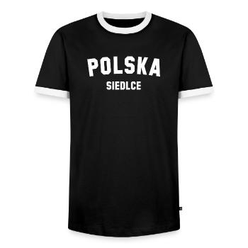 SIEDLCE Polska Poland Polen - Men's Ringer Shirt - black/white - Front - AI Model Female 172 light (172cm) & AI Model Male 178 light (178cm)