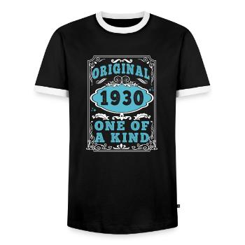 Original 1930er Jahre Vintage Retro. Geburtstag T-Shirt 2 - Männer Kontrast-T-Shirt - Schwarz/Weiß - Vorne - AI Model Female 172 light (172cm) & AI Model Male 178 light (178cm)