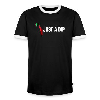 Juste une baisse du marché boursier - T-shirt contrasté Homme - noir/blanc - Devant - AI Model Female 172 light (172cm) & AI Model Male 178 light (178cm)