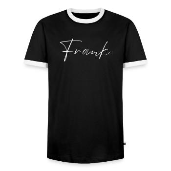Frank Name T-Shirt Geschenk Für Männer - Männer Kontrast-T-Shirt - Schwarz/Weiß - Vorne - AI Model Female 172 light (172cm) & AI Model Male 178 light (178cm)