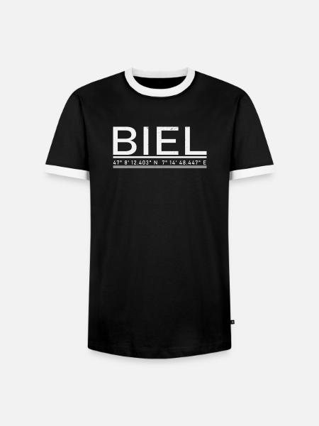 Biel coordinates - Men's Ringer Shirt - black/white