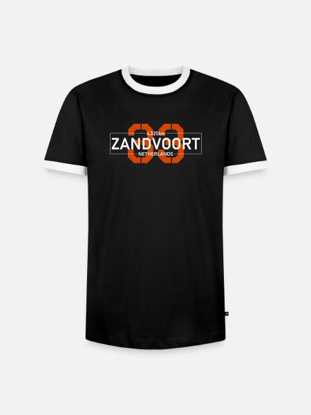 Zandvoort 33 - Männer Kontrast-T-Shirt - Schwarz/Weiß