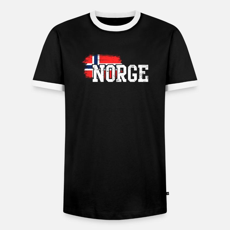 Norge Flag Splash Bold - Männer Kontrast-T-Shirt - Schwarz/Weiß