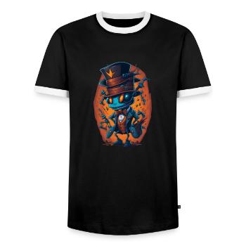 Ameise mit Hut Lustig - Männer Kontrast-T-Shirt - Schwarz/Weiß - Vorne - AI Model Female 172 light (172cm) & AI Model Male 178 light (178cm)