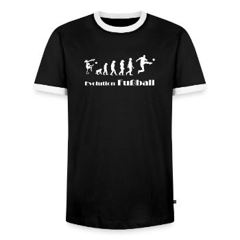 Evolution Football - Men's Ringer Shirt - black/white - Front - AI Model Female 172 light (172cm) & AI Model Male 178 light (178cm)