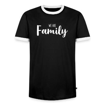 Nous sommes une famille I Partnerlook Love Cohesion - T-shirt contrasté Homme - noir/blanc - Devant - AI Model Female 172 light (172cm) & AI Model Male 178 light (178cm)